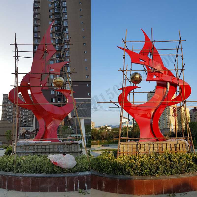 大型不銹鋼雕塑，不銹鋼鳳凰雕塑，小區不銹鋼景觀雕塑