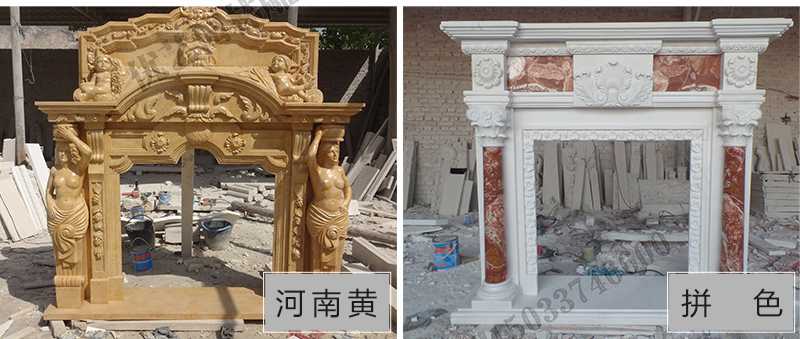 石雕壁爐架款式，定制石雕壁爐架，石雕壁爐架廠家